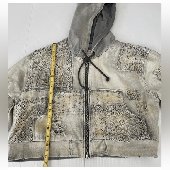 Fp Free People Mazzie Denim Bomber Hoodie Jacket NWOT - Picture 6 of 8